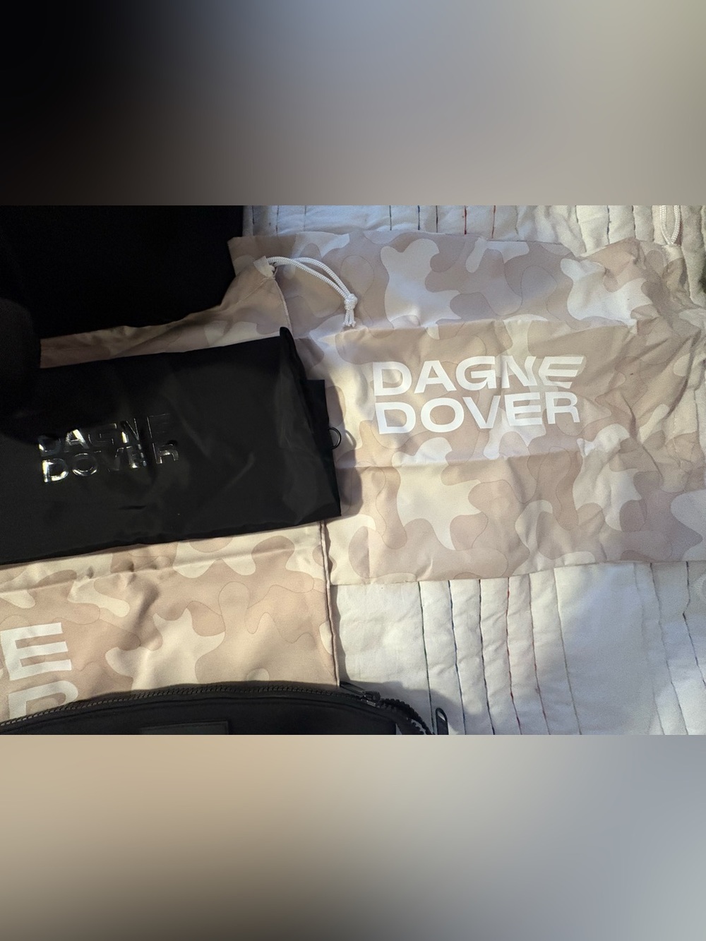 Medium Dagne Dover Black Duffel Tote with Wide Straps - Picture 7 of 15